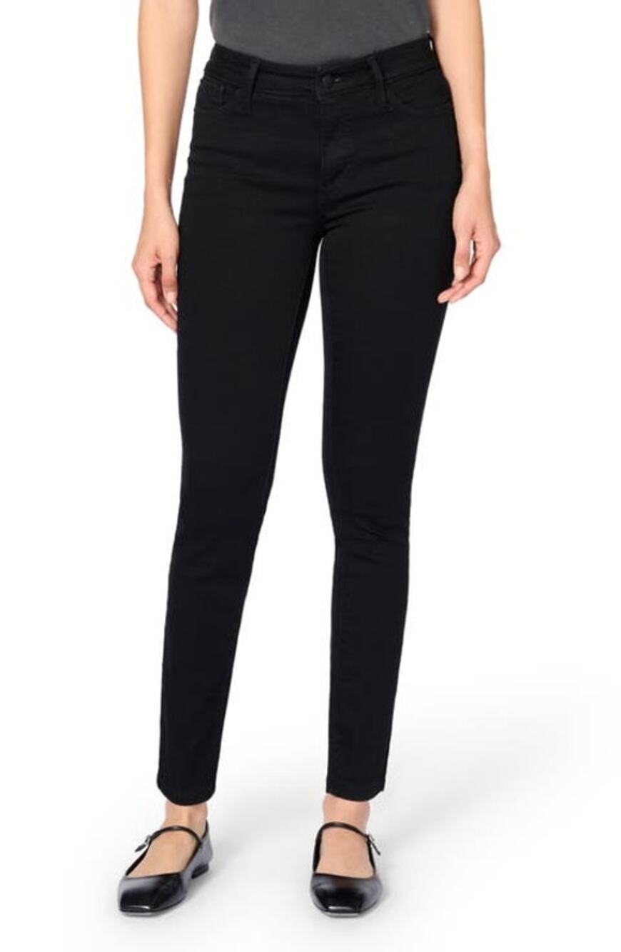Warp + Weft Black Wash Denim High Rise Skinny Jeans Women's